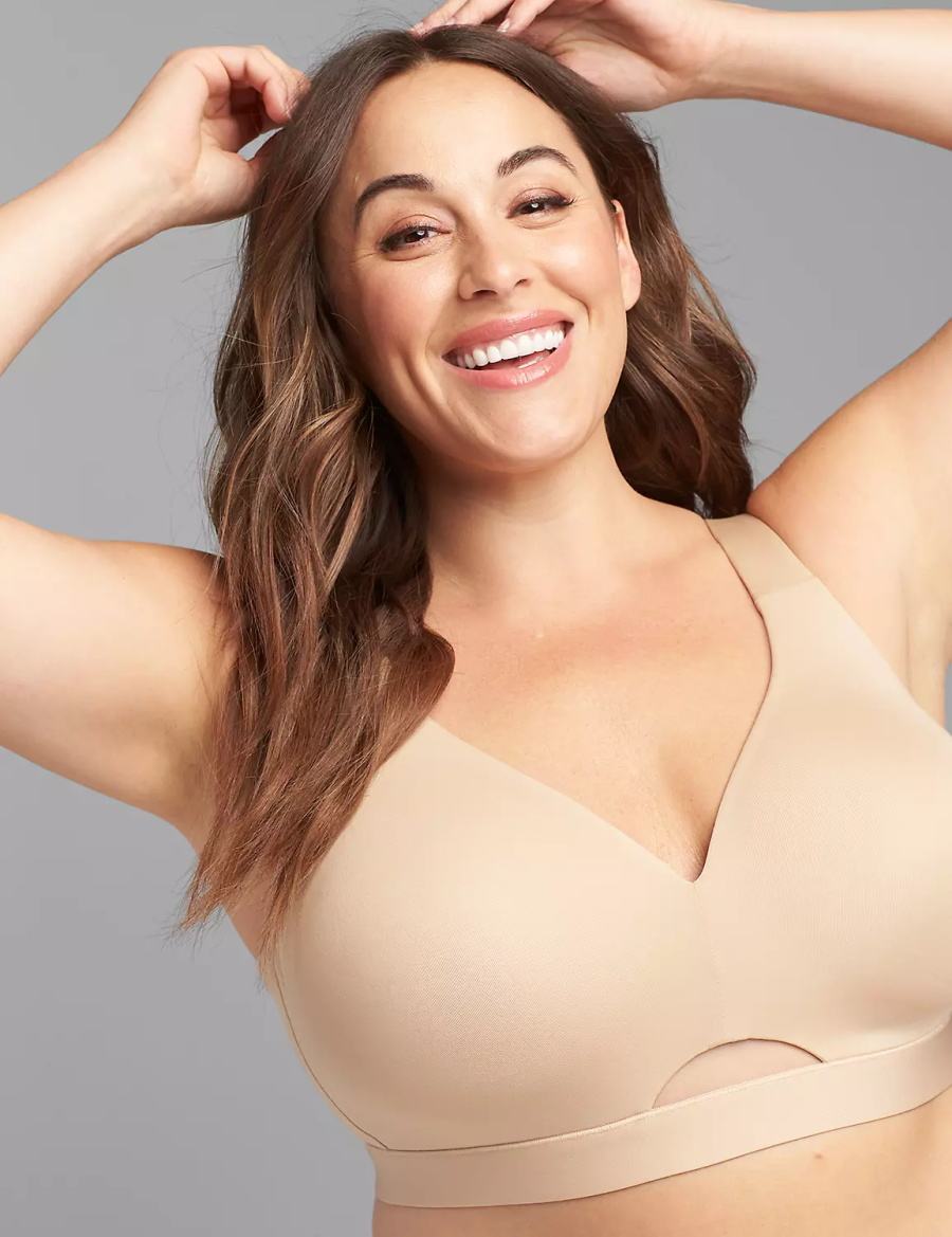 Lane Bryant Comfort Bliss Lightly Lined No-Wire Bralette Donna Beige | DLG141SM