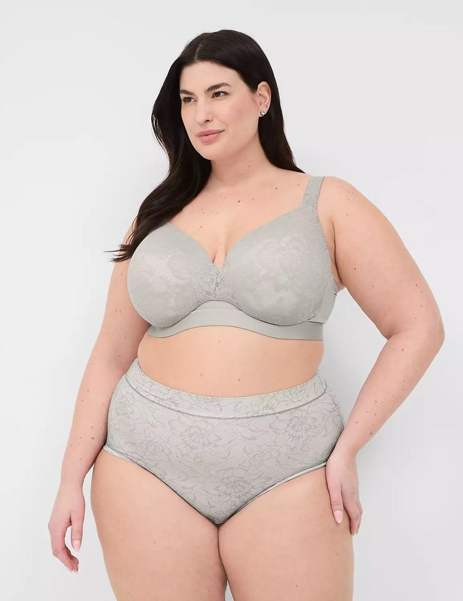 Lane Bryant Comfort Bliss Lightly Lined Full Coverage With Lace Bralette Donna Grigie | YTN988SP