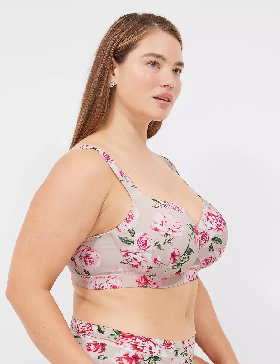 Lane Bryant Comfort Bliss Lightly Lined Reggiseno A Balconcino Donna Rosa Grigie | GFU3769HX