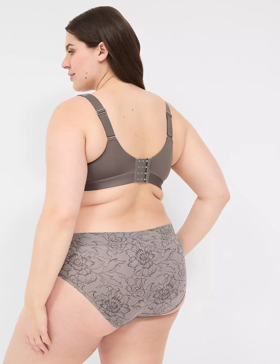 Lane Bryant Comfort Bliss Lightly Lined With Lace Reggiseno A Balconcino Donna Grigie Scuro | LWB5443XQ