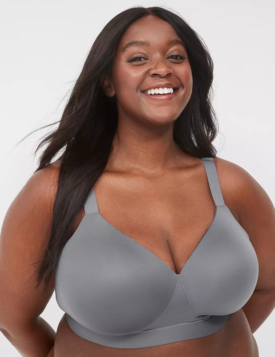 Lane Bryant Comfort Bliss No-Wire Lounge Bralette Donna Grigie Scuro | LTM2615XT