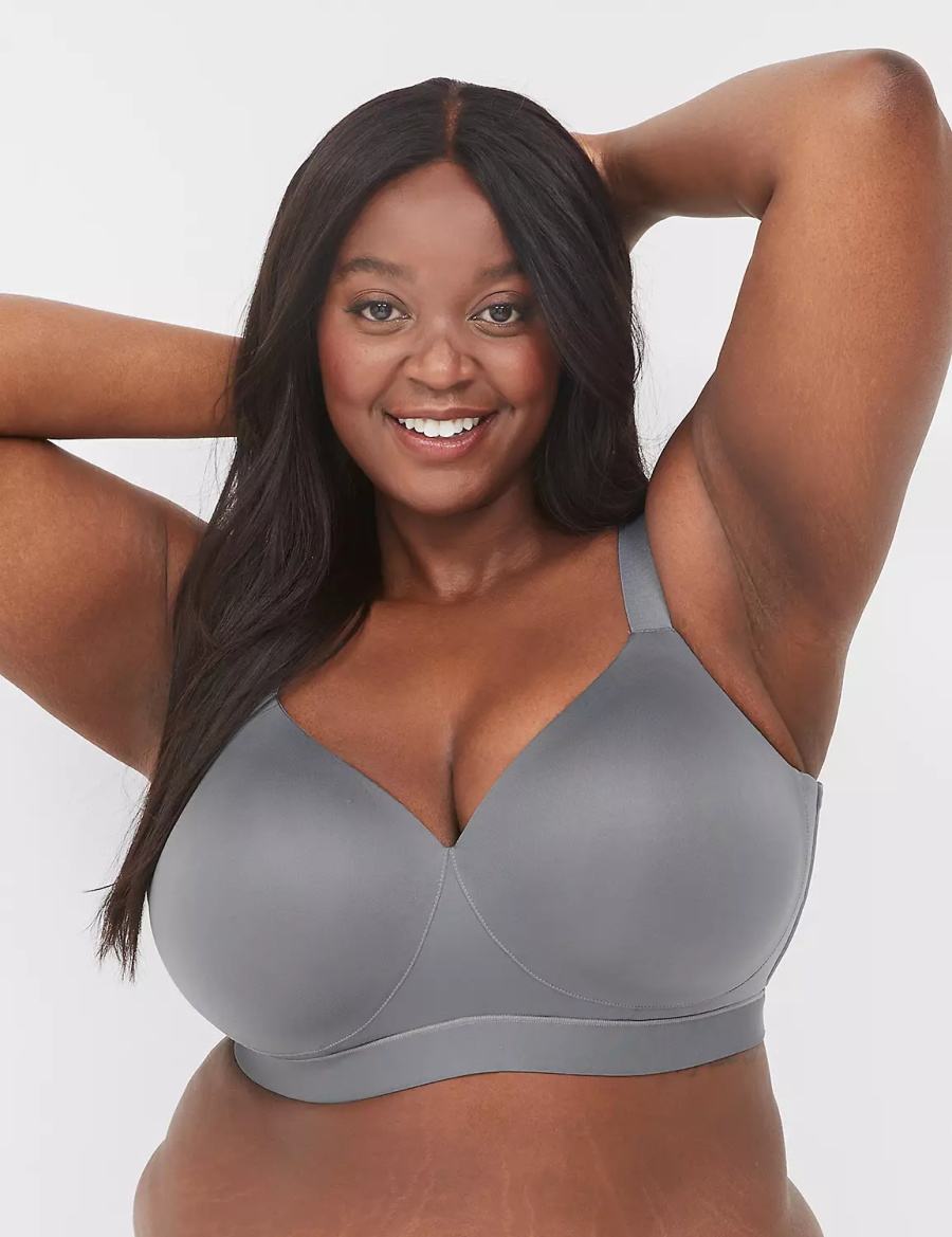 Lane Bryant Comfort Bliss No-Wire Lounge Bralette Donna Grigie Scuro | LTM2615XT