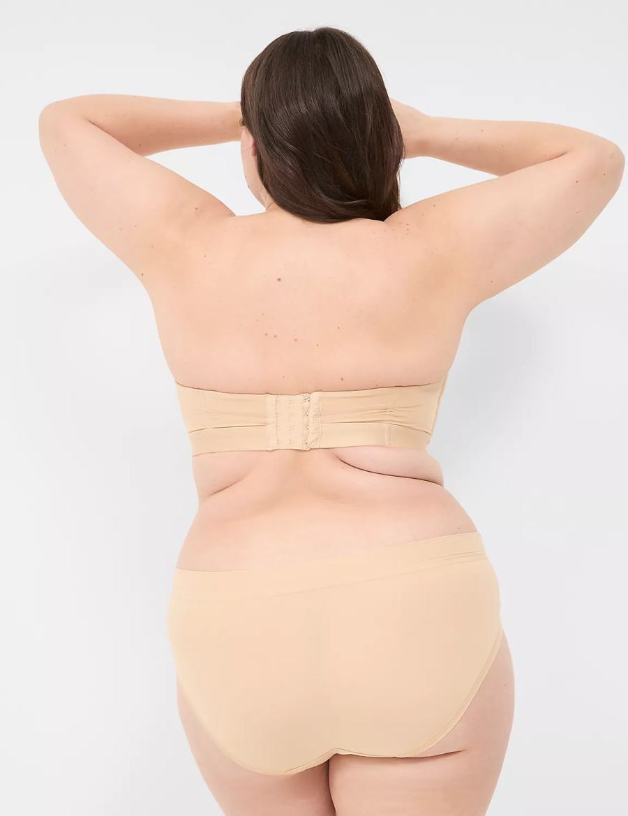 Lane Bryant Comfort Bliss Plunge Multi-Way Reggiseni Senza Spalline Donna Beige | JXK8095UE