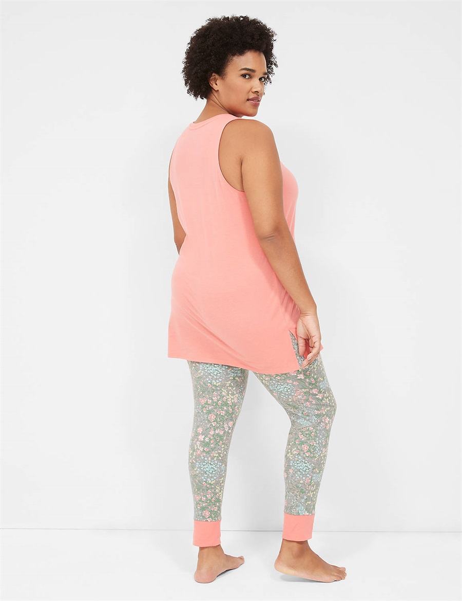 Lane Bryant Comfy Cotton Pocket Tunic & Legging PJ Set Pigiama Donna Grigie | VTA7474GR