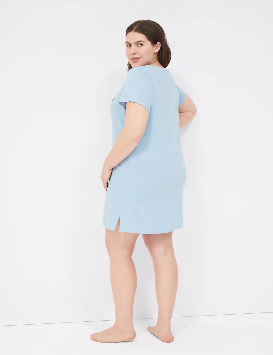 Lane Bryant Comfy Cotton Sleepshirt Magliette Donna Blu | SOH178CC