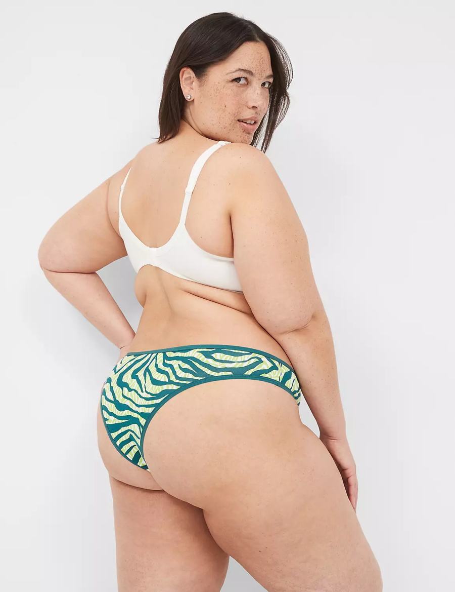 Lane Bryant Cotton Dipped Tanga Slip Donna Verde Acqua Profondo | ZUZ9030DP