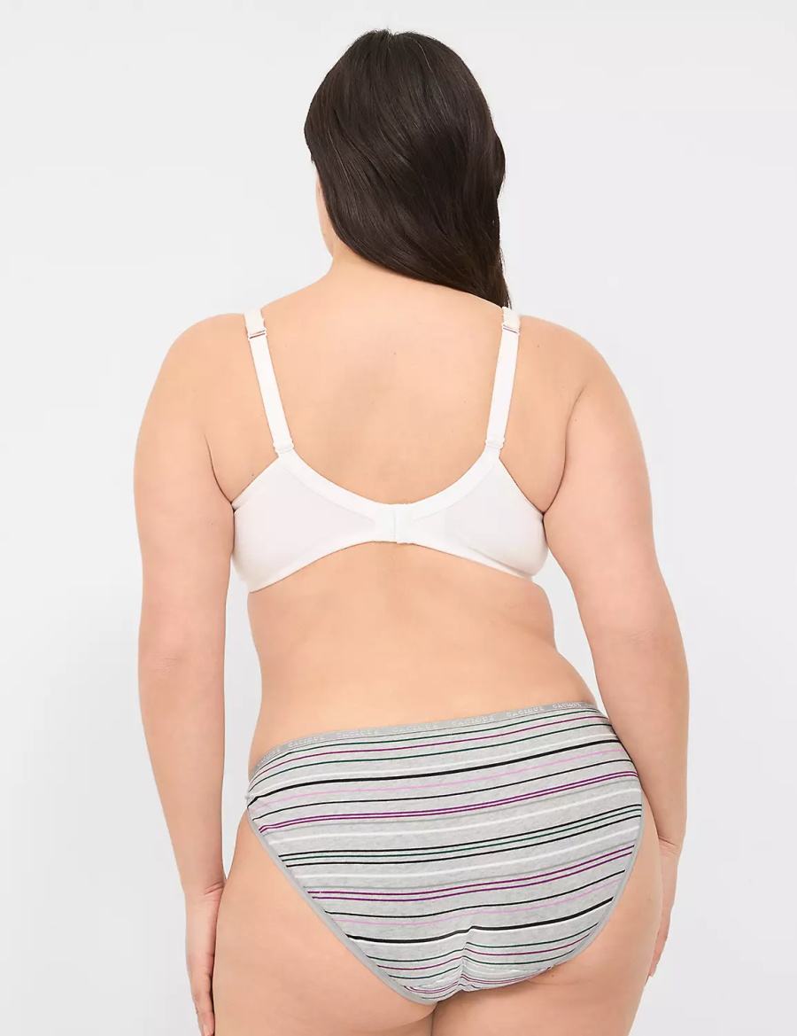 Lane Bryant Cotton Double String Mutandina Bikini Donna Nere Strisce | DLT1978UA