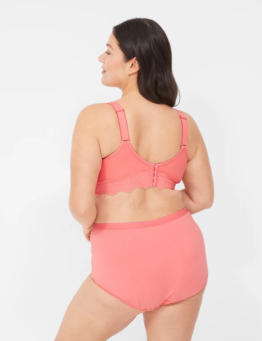 Lane Bryant Cotton Full with Lace Waist Slip Donna Rosa | XZS5942GW