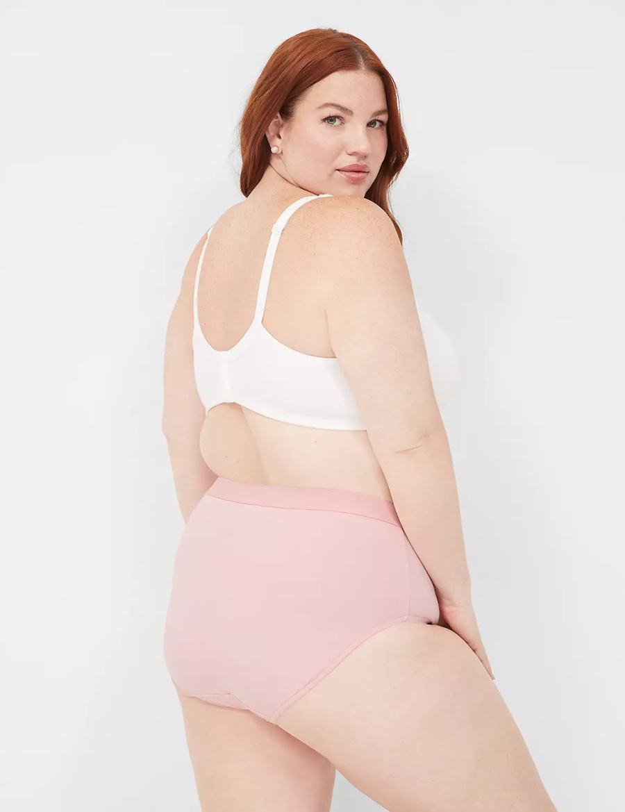 Lane Bryant Cotton High-Leg With Wide Waistband Slip Donna Rosa Gialle | UJR5661WV