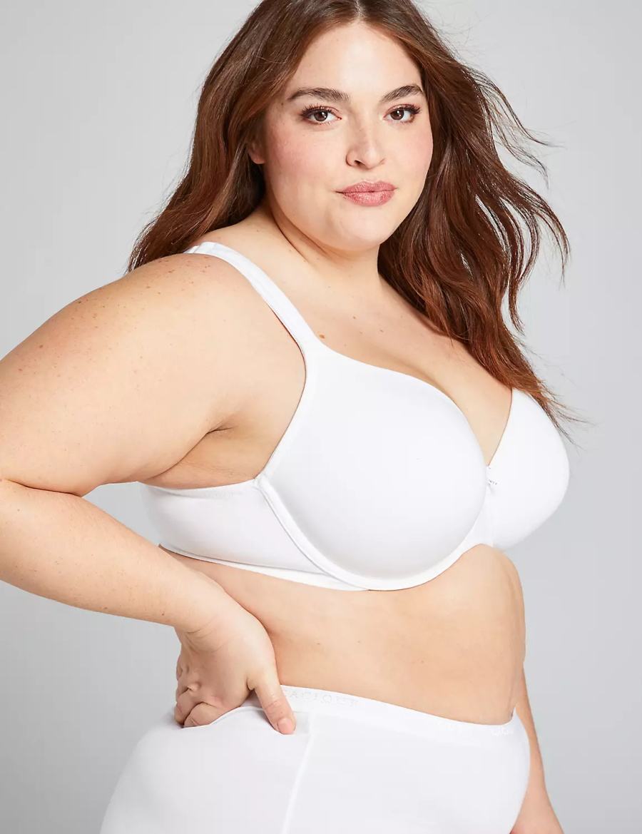 Lane Bryant Cotton Lightly Lined Full Coverage Bralette Donna Bianche | ZNI7440RF