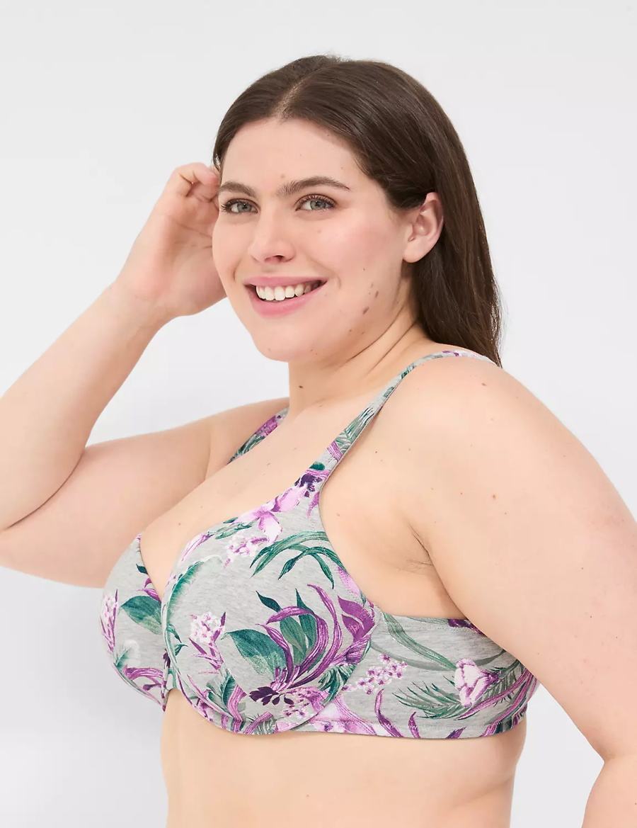 Lane Bryant Cotton Lightly Lined Reggiseno A Maglietta Donna Grigie | VHY759EN