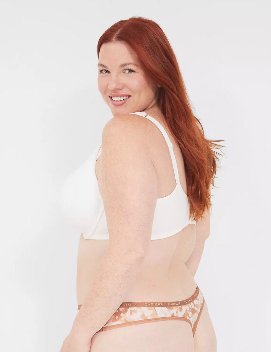 Lane Bryant Cotton Mutandine Perizoma Donna Beige | ZAH694OX