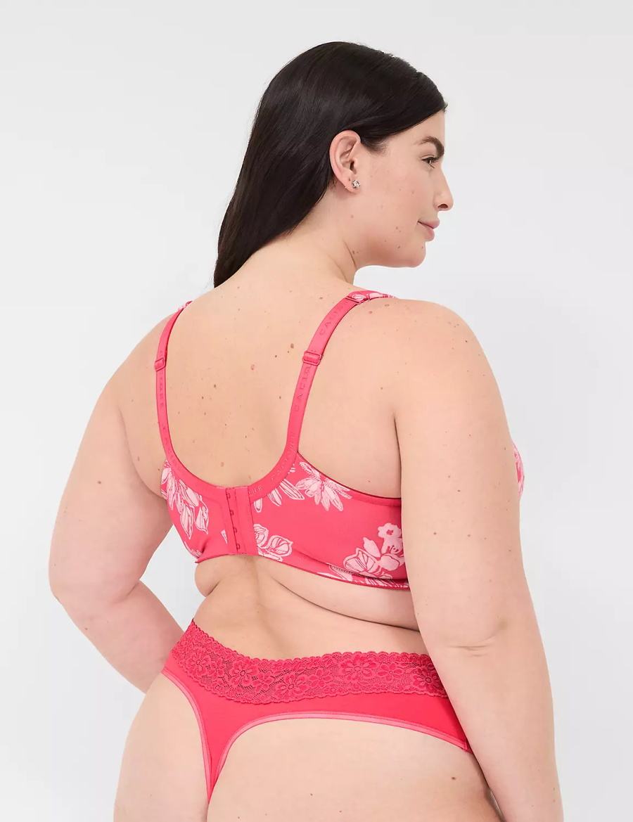 Lane Bryant Cotton With Lace Waist Mutandine Perizoma Donna Rosse Scuro | FHK1787EX