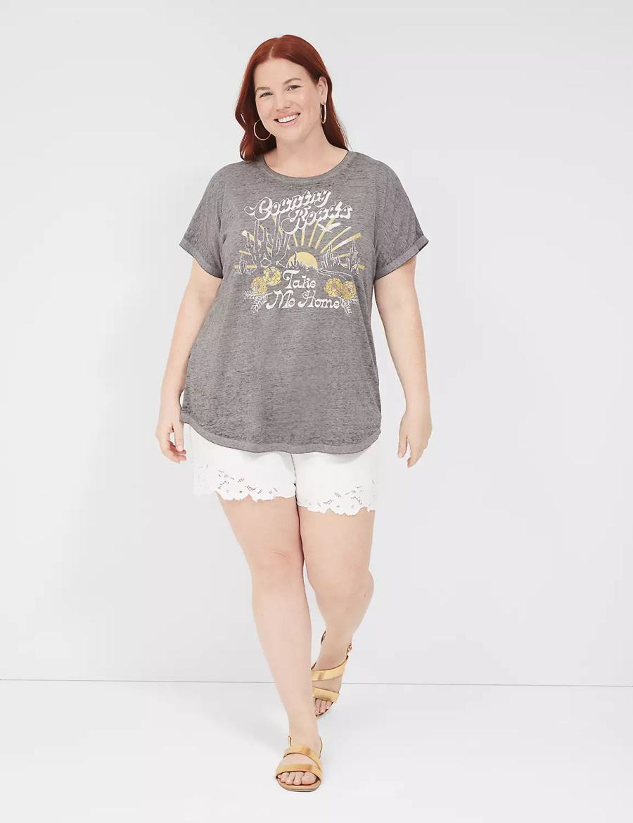 Lane Bryant Country Roads Take Me Home Graphic Tee Magliette Donna Grigie | YNN8940QD