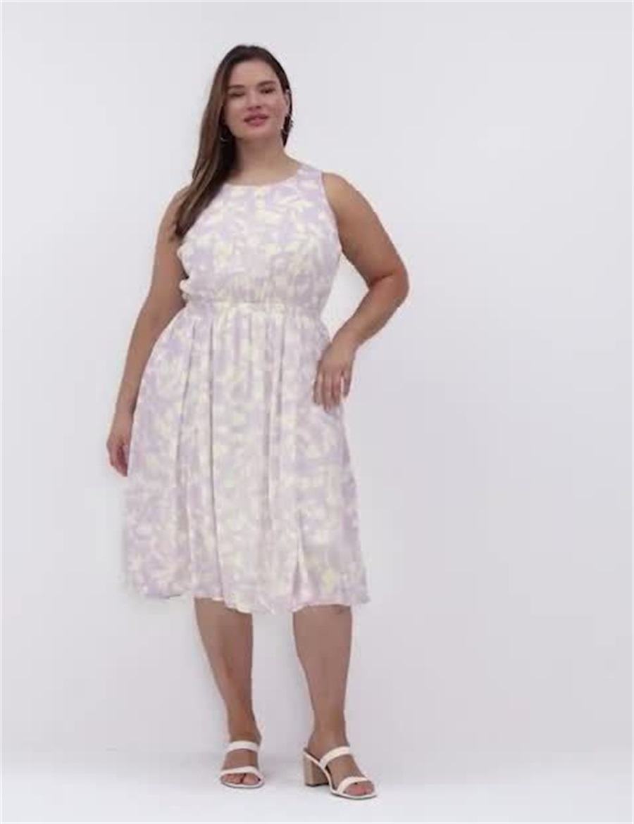 Lane Bryant Crew-Neck Fit & Flare Abito Midi Donna Viola | QYX8796WY