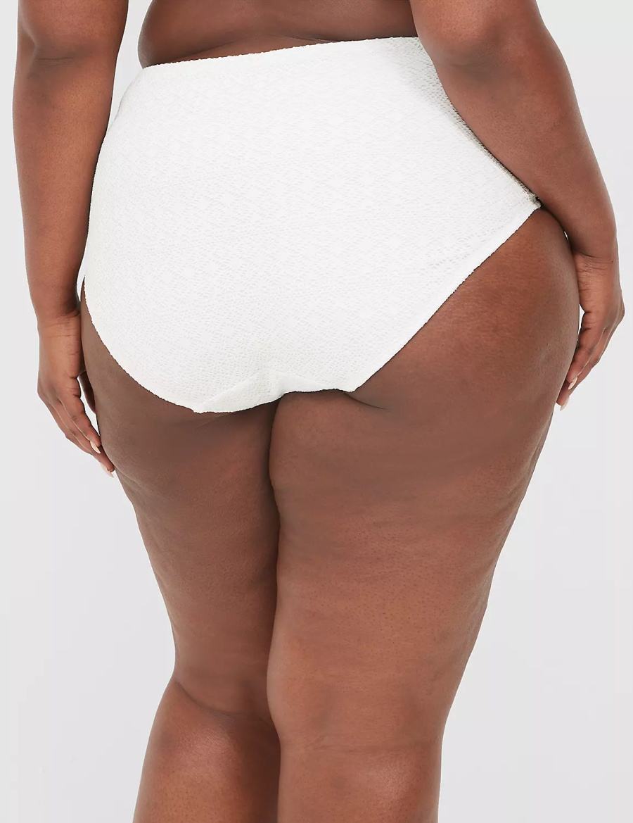 Lane Bryant Crochet Mid-Rise Swim Slip Donna Bianche | DPS8346IB