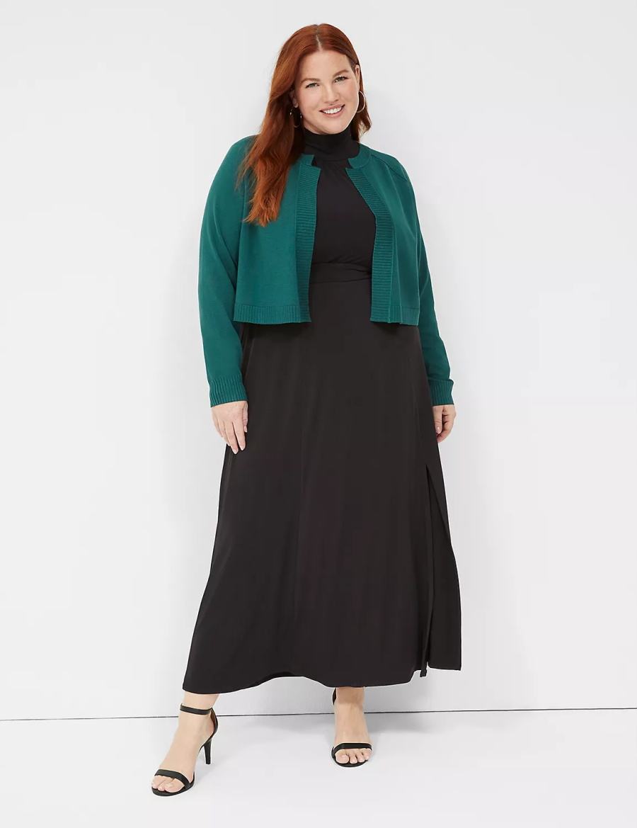 Lane Bryant Crop Open-Front Shrug Maglioni Donna Verdi | OGX8366WI