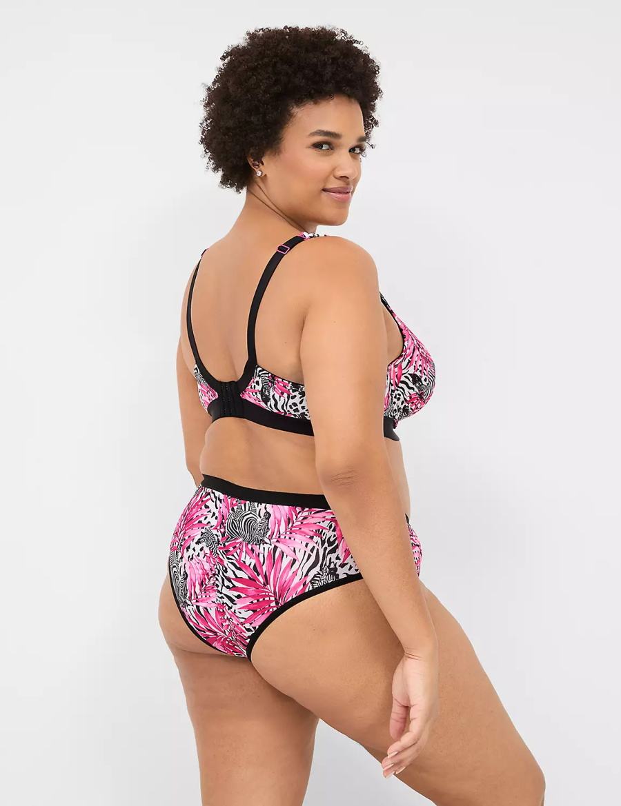 Lane Bryant Crush Microfiber Ruched-Back Mutandine Sfacciate Donna Rosa | EUS2423WL