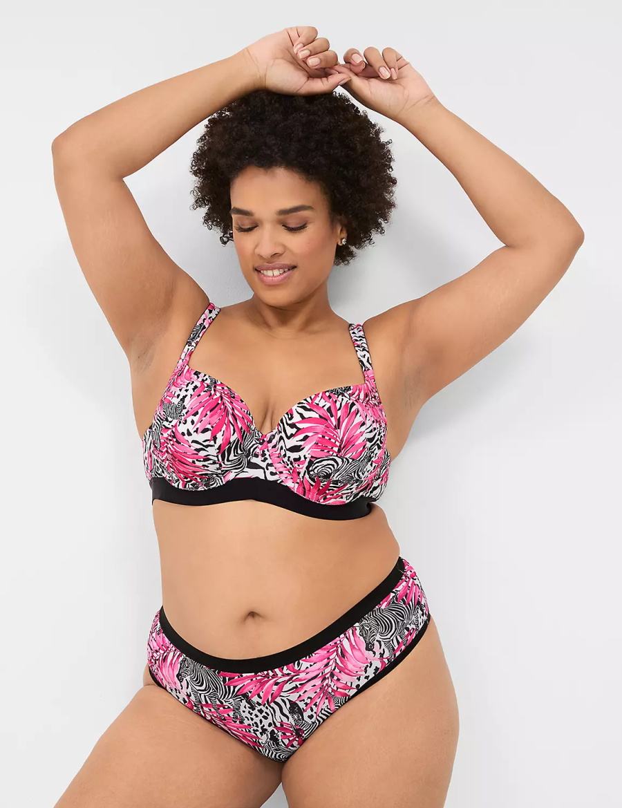 Lane Bryant Crush Microfiber Ruched-Back Mutandine Sfacciate Donna Rosa | EUS2423WL