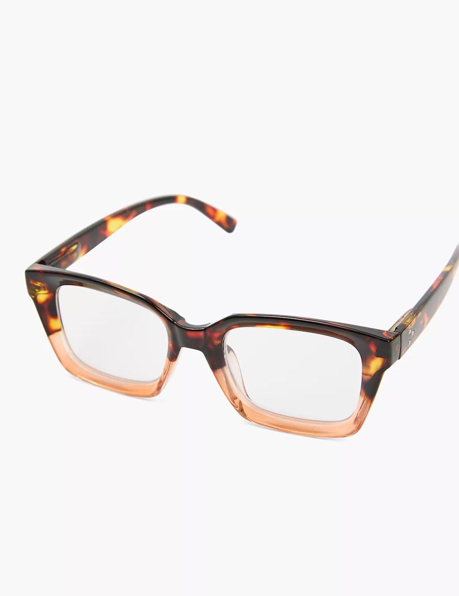 Lane Bryant Crystal Tortoiseshell & Tan Reading Occhiali Donna Marroni | JMP623TL