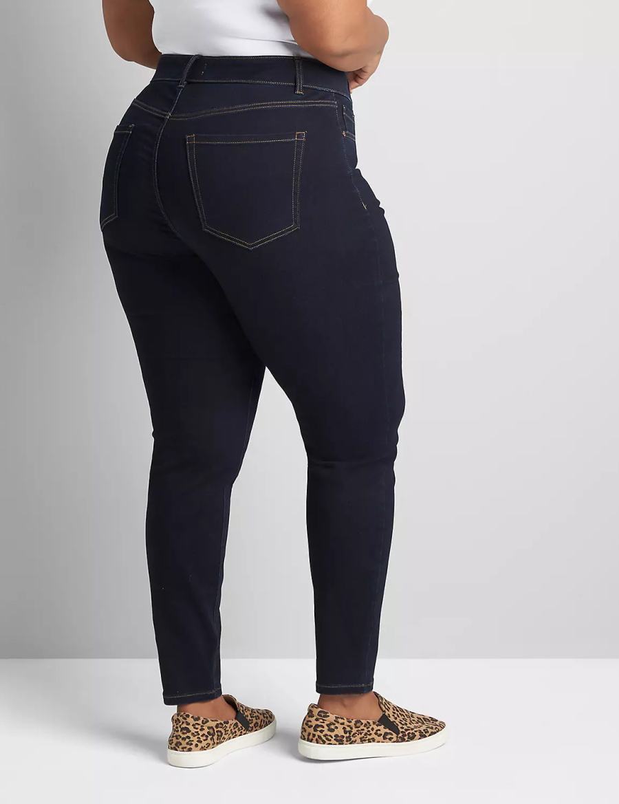 Lane Bryant Curvy Fit High-Rise Sateen Skinny Jeans Donna Blu Scuro | GLX542HC