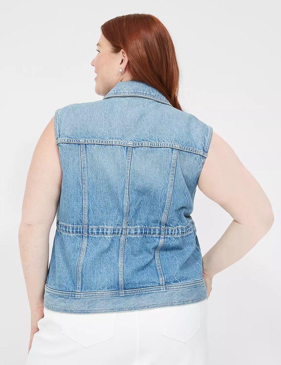 Lane Bryant Denim Gilet Donna Blu | YPF1793YN