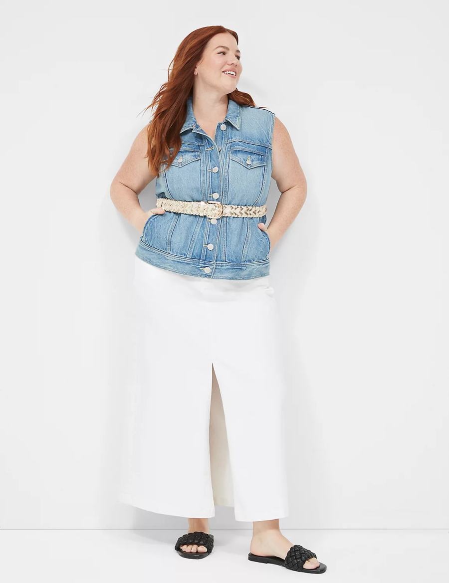 Lane Bryant Denim Gilet Donna Blu | YPF1793YN