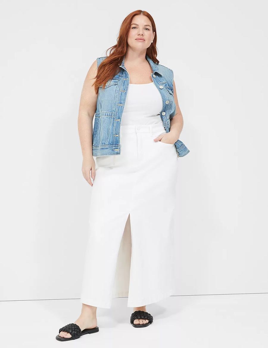 Lane Bryant Denim Gilet Donna Blu | YPF1793YN