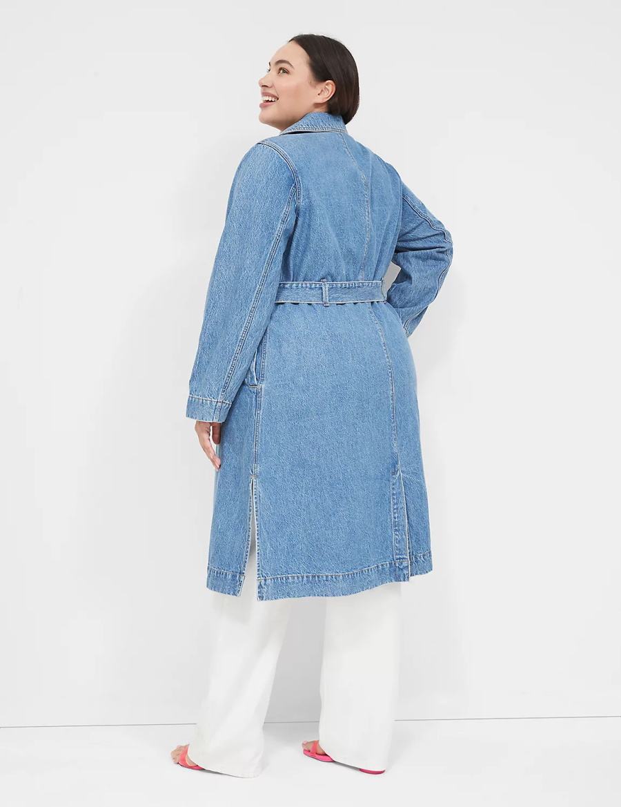 Lane Bryant Denimed Trench Trench Donna Blu | DDR9519TQ