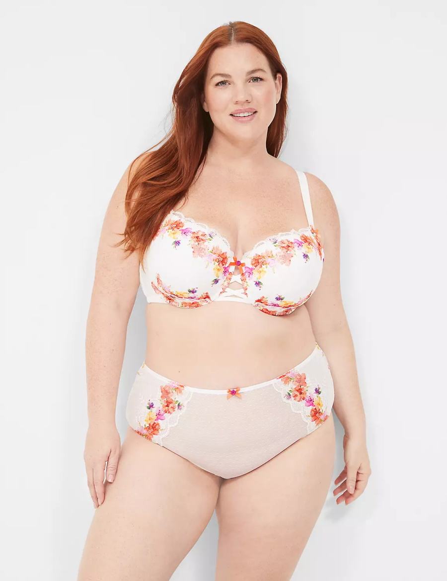 Lane Bryant Digital Print Lace Slip Donna Bianche | KLT1449SN