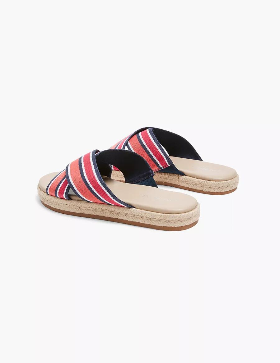 Lane Bryant Dream Cloud Criss-Cross Espadrille Sandali Scorrevoli Donna Corallo | ZME8525VS