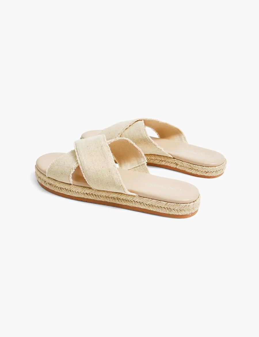 Lane Bryant Dream Cloud Criss-Cross Espadrille Sandali Scorrevoli Donna Beige | DZI7265TD