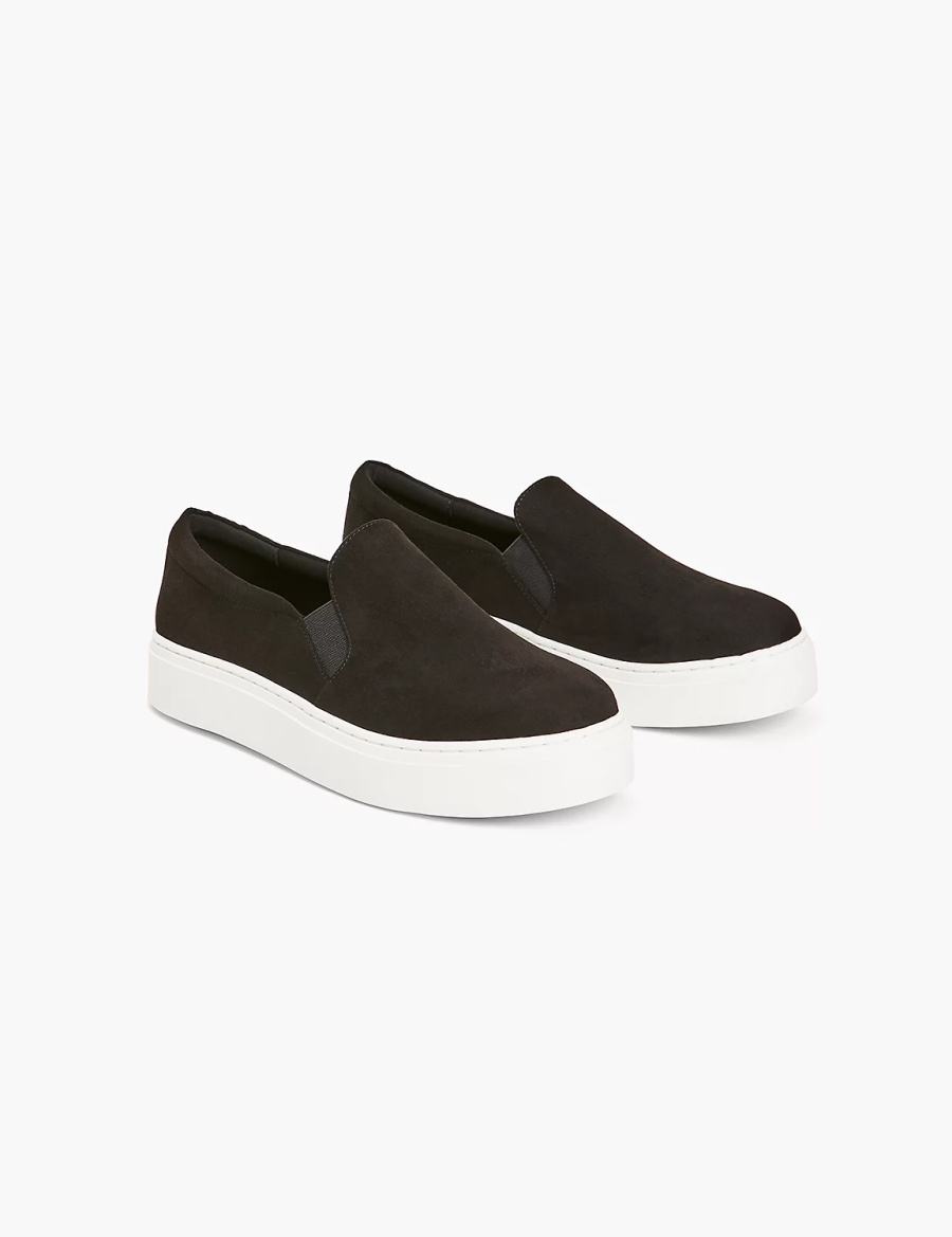 Lane Bryant Dream Cloud Faux-Suede Slip-On Sneakers Donna Nere | NGT8969WC