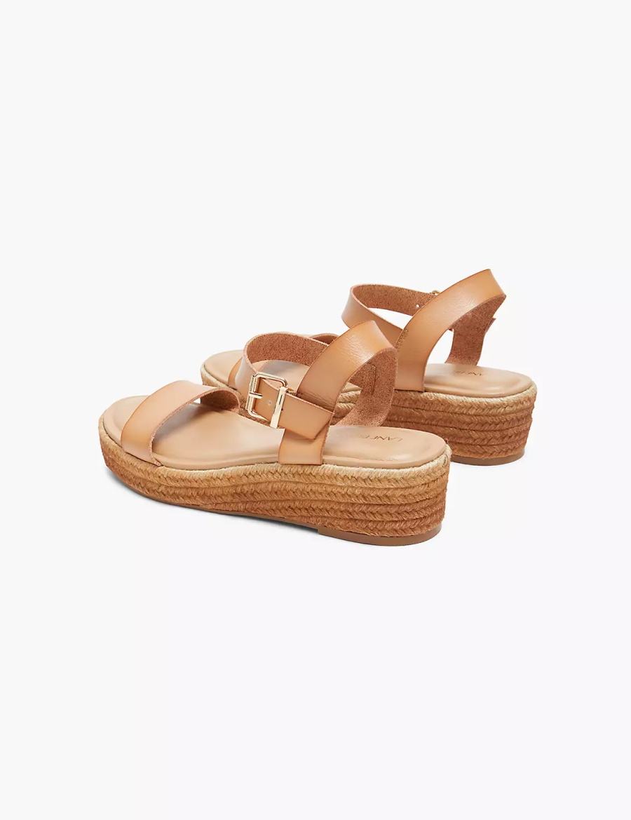 Lane Bryant Dream Cloud Single-Strap Ombre Espadrille Sandali Zeppa Donna Marroni | IER8990RG