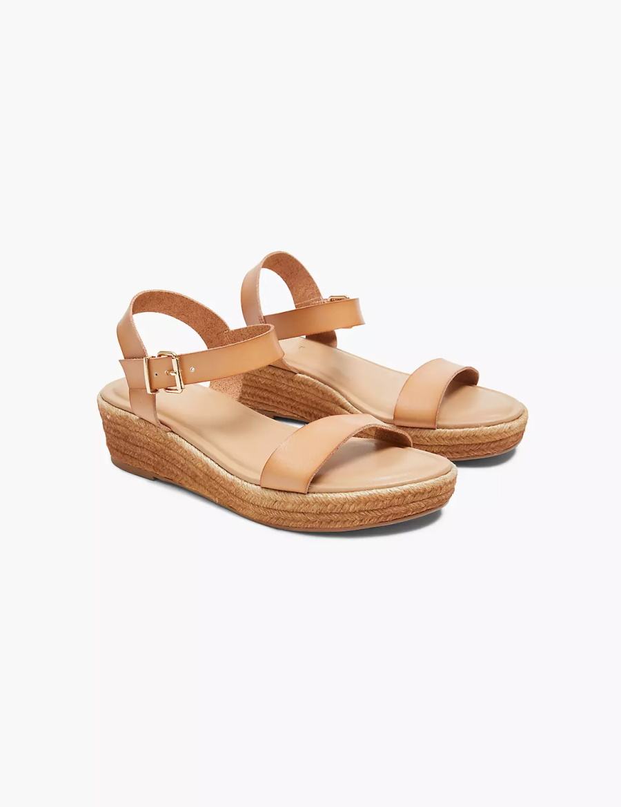 Lane Bryant Dream Cloud Single-Strap Ombre Espadrille Sandali Zeppa Donna Marroni | IER8990RG