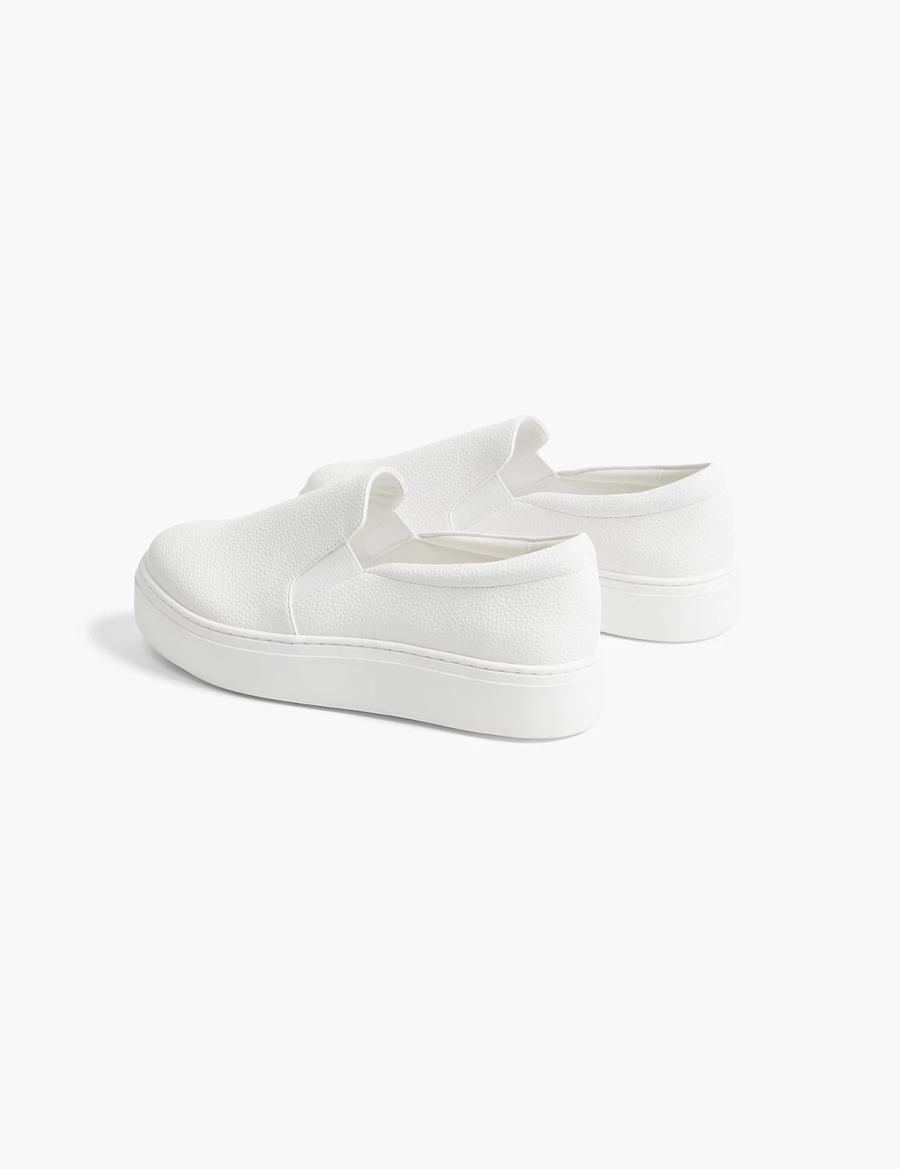 Lane Bryant Dream Cloud Slip-On Faux-Leather Platform Sneakers Donna Bianche | MOH8910NG