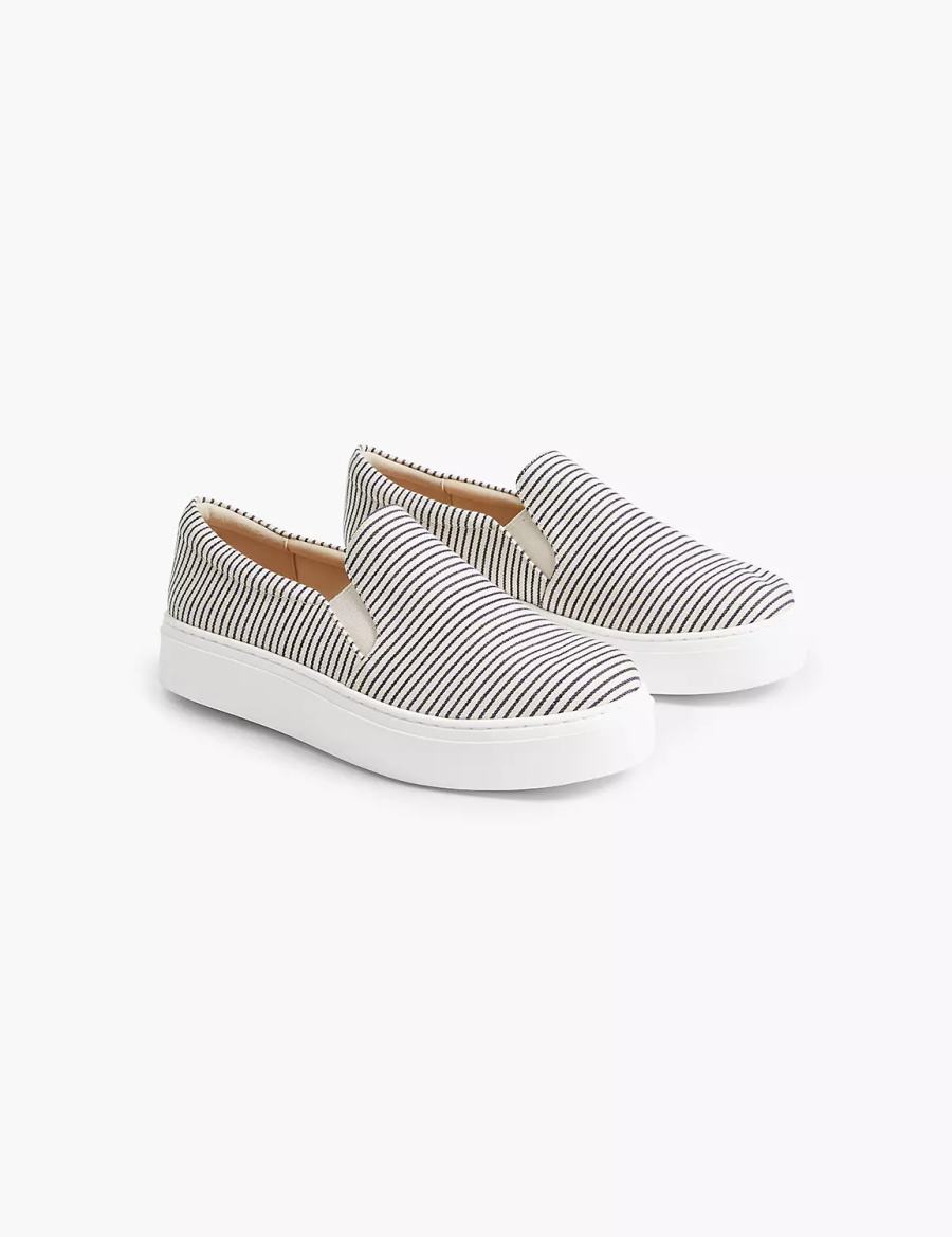 Lane Bryant Dream Cloud Striped Slip-On Platform Sneakers Donna Blu | CQS3112ON