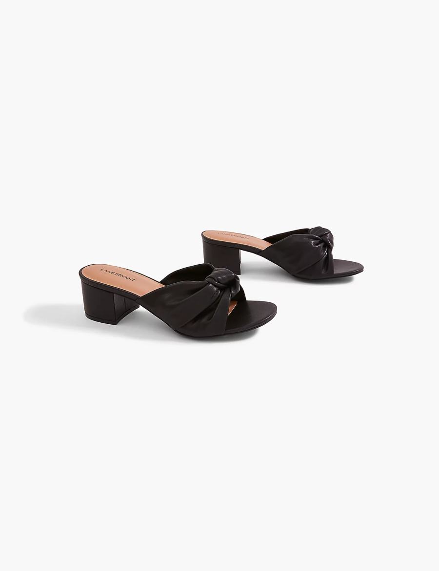 Lane Bryant Dream Cloud Twist-Front Block Heel Sandali con Tacco Donna Nere | NWR879EM