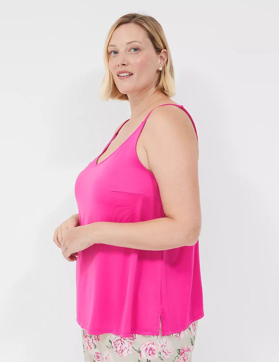 Lane Bryant DreamyCool Cami & Block Pant PJ Set Pigiama Donna Rosa Rosa | OLE4843GR