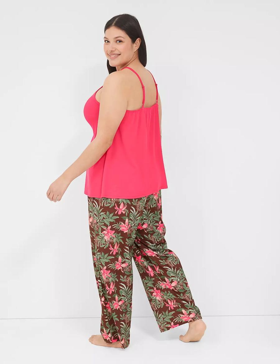 Lane Bryant DreamyCool Cami & Block Pant PJ Set Pigiama Donna Rosa Colorate | RRN2439ZZ