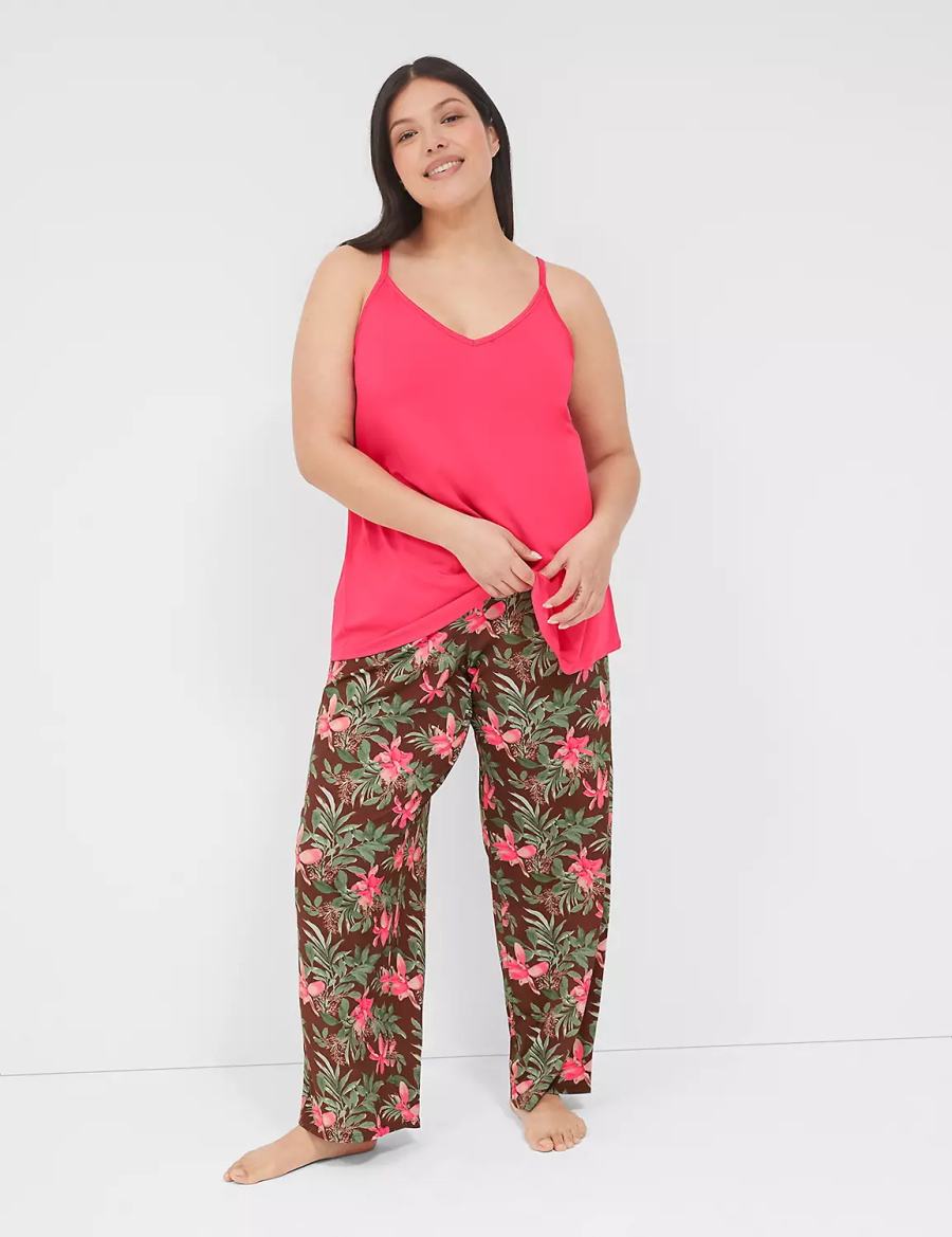 Lane Bryant DreamyCool Cami & Block Pant PJ Set Pigiama Donna Rosa Colorate | RRN2439ZZ