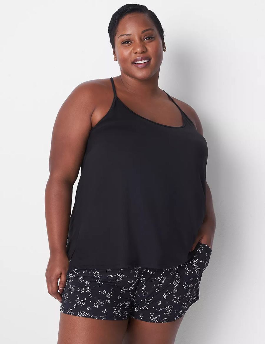 Lane Bryant DreamyCool Cami & Short PJ Set Pigiama Donna Nere | ZZI842ET