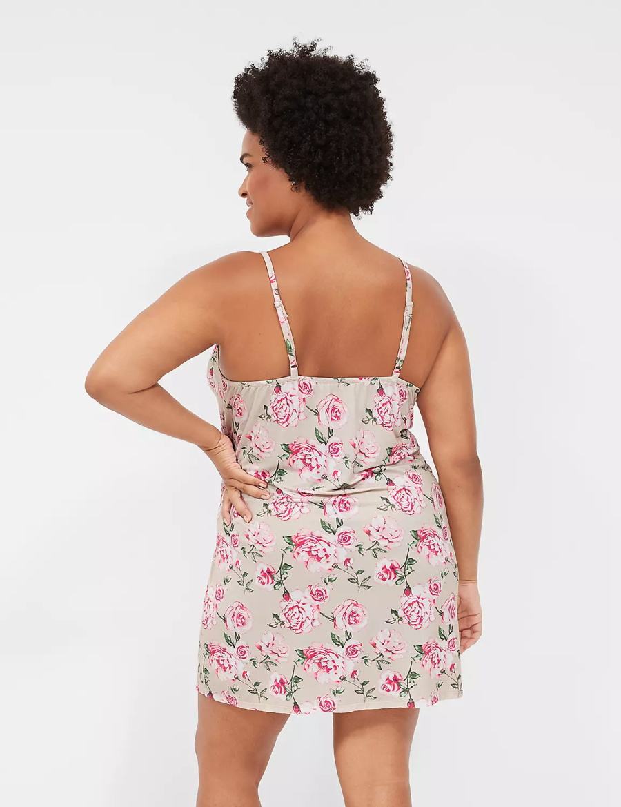 Lane Bryant DreamyCool Lace-Trim Chemise Vestito Donna Rosa Rosa | NBE288XT