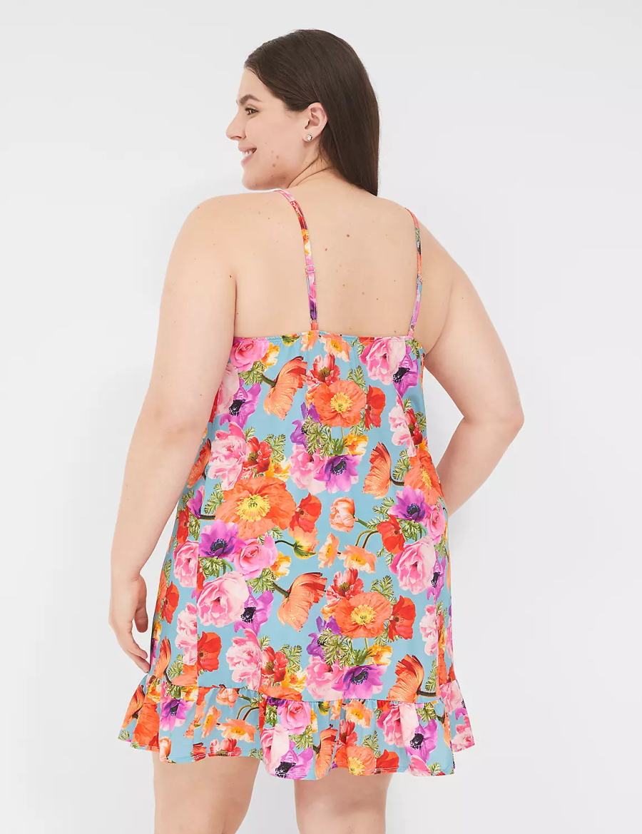 Lane Bryant DreamyCool Ruffle-Hem Chemise Vestito Donna Arancioni Colorate | RZD45YN