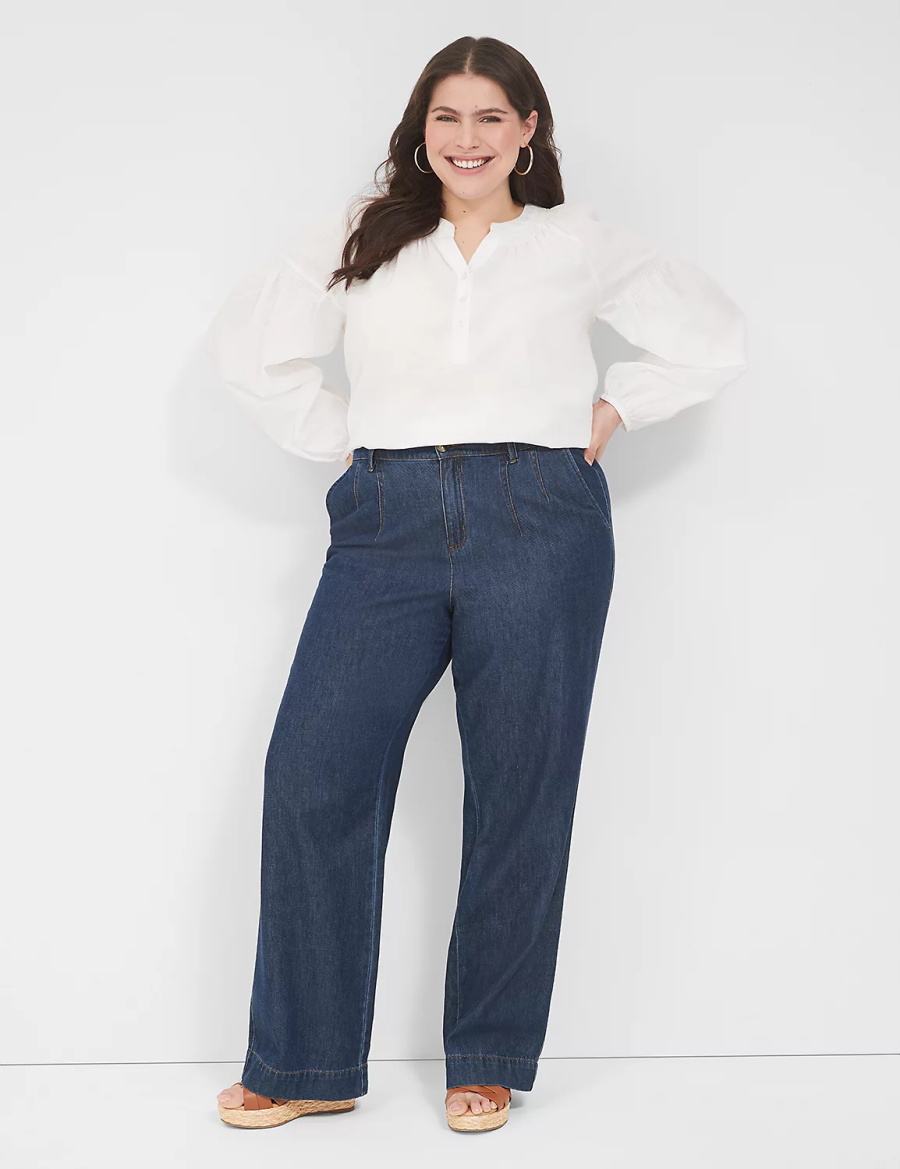 Lane Bryant Dressy Jeans Donna Blu Scuro | FWJ5334HB