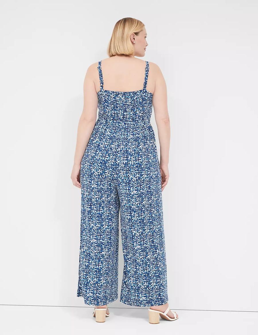 Lane Bryant Elastic-Waist Jersey Jumpsuit Donna Blu | PTC6211VJ