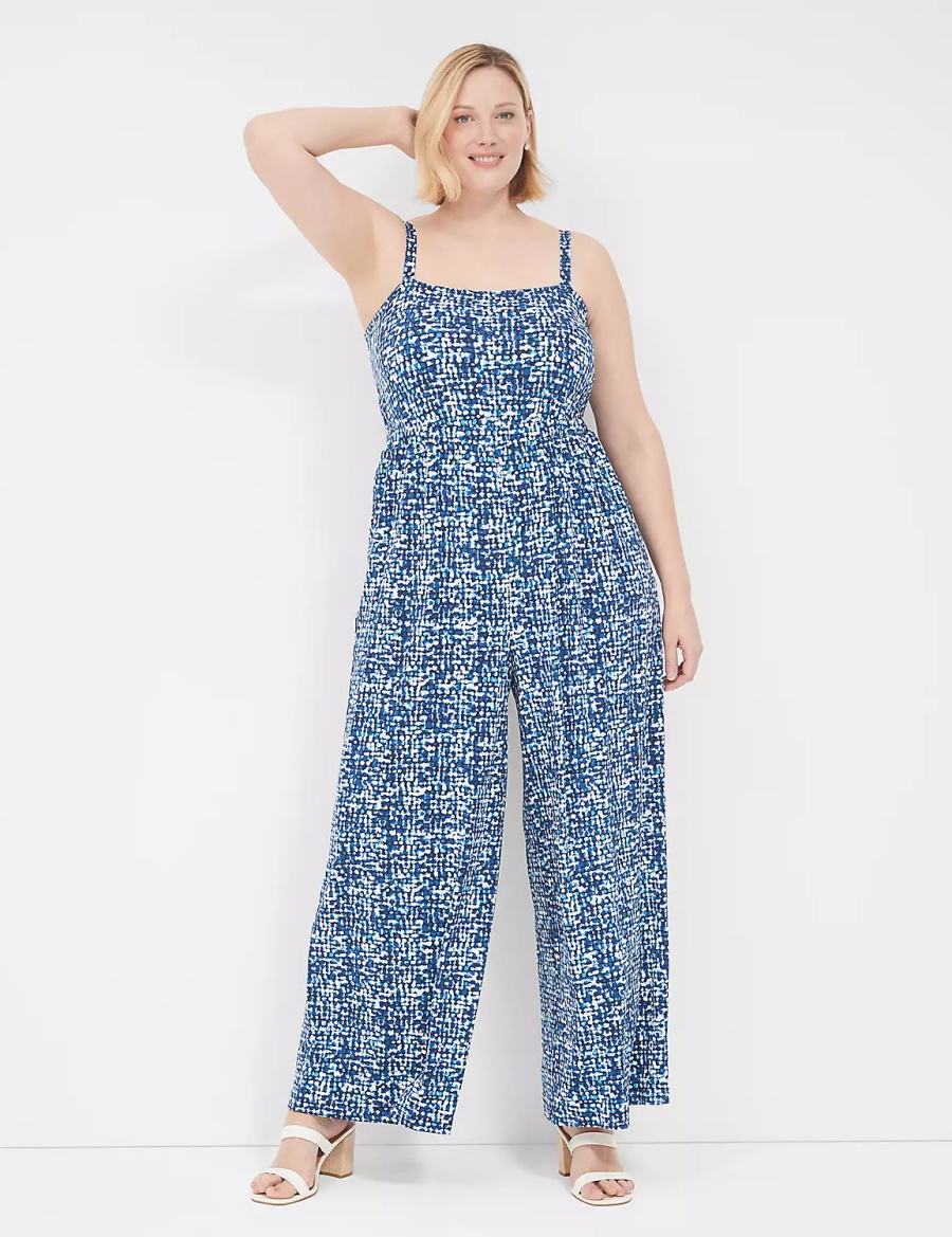 Lane Bryant Elastic-Waist Jersey Jumpsuit Donna Blu | PTC6211VJ