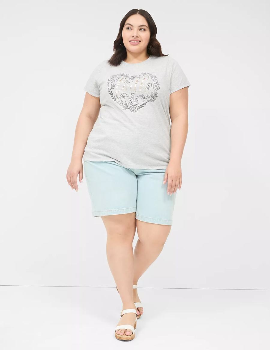 Lane Bryant Faith Graphic Tee Canotta Donna Grigie | XNO7120HG