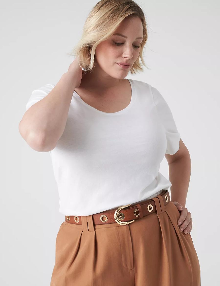 Lane Bryant Faux-Leather Grommet Hip Cinture Donna Marroni | QDB3337DM