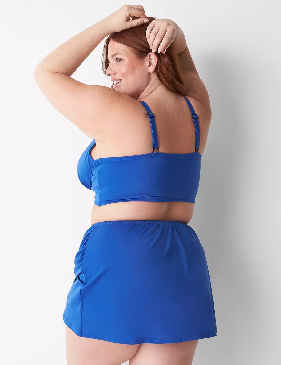 Lane Bryant Faux-Wrap Swim Gonne Donna Blu | BQT2932XL